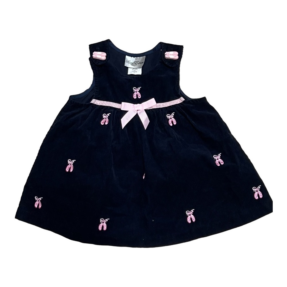Rare Editions Ballet Slippers Corduroy Jumper Dress Size 2T